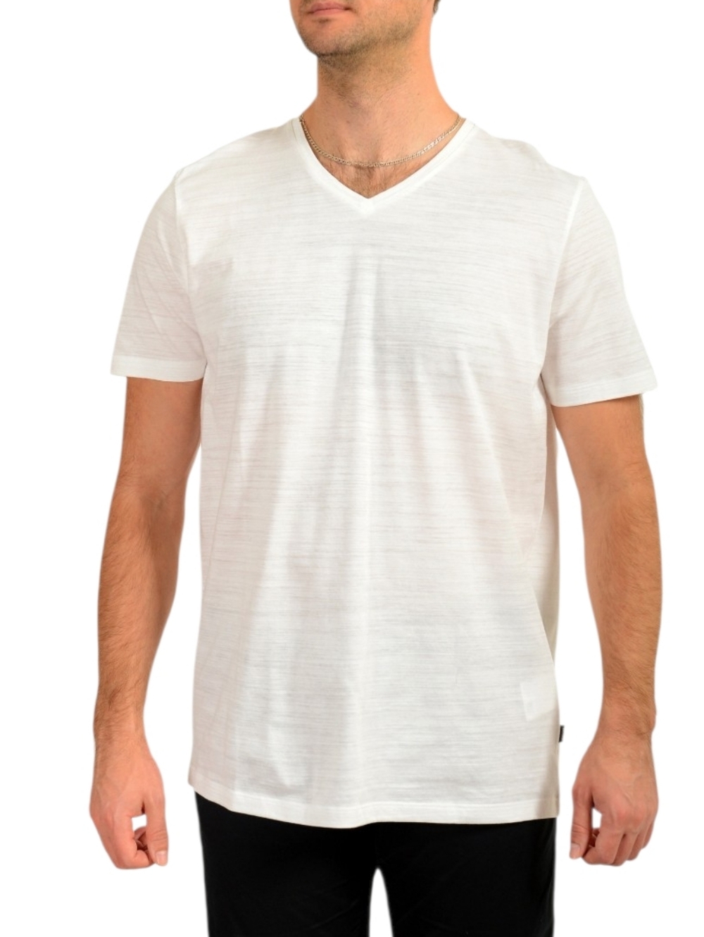 Hugo Boss White V-Neck Short Sleeve Tee